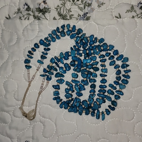 Vintage Santo Domingo Turquoise & White Heishi Beads...